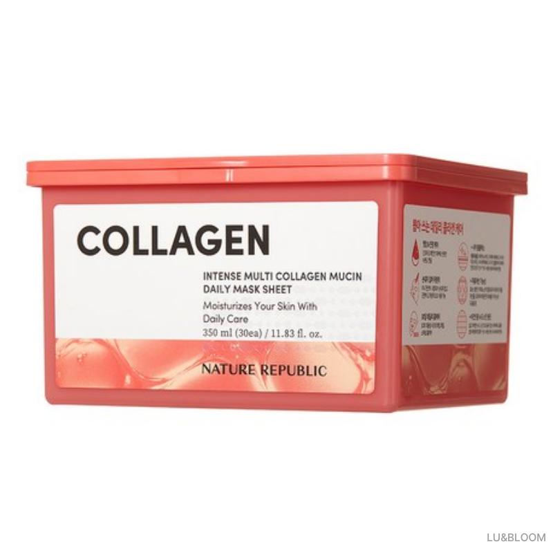 Nature Republic Intense Multi Collagen Mucin Daily Mask 30 Sheets (+Free gift)
Nature Republic Intense Multi Collagen Mucin Daily Mask 30 Sheets (+Free gift)