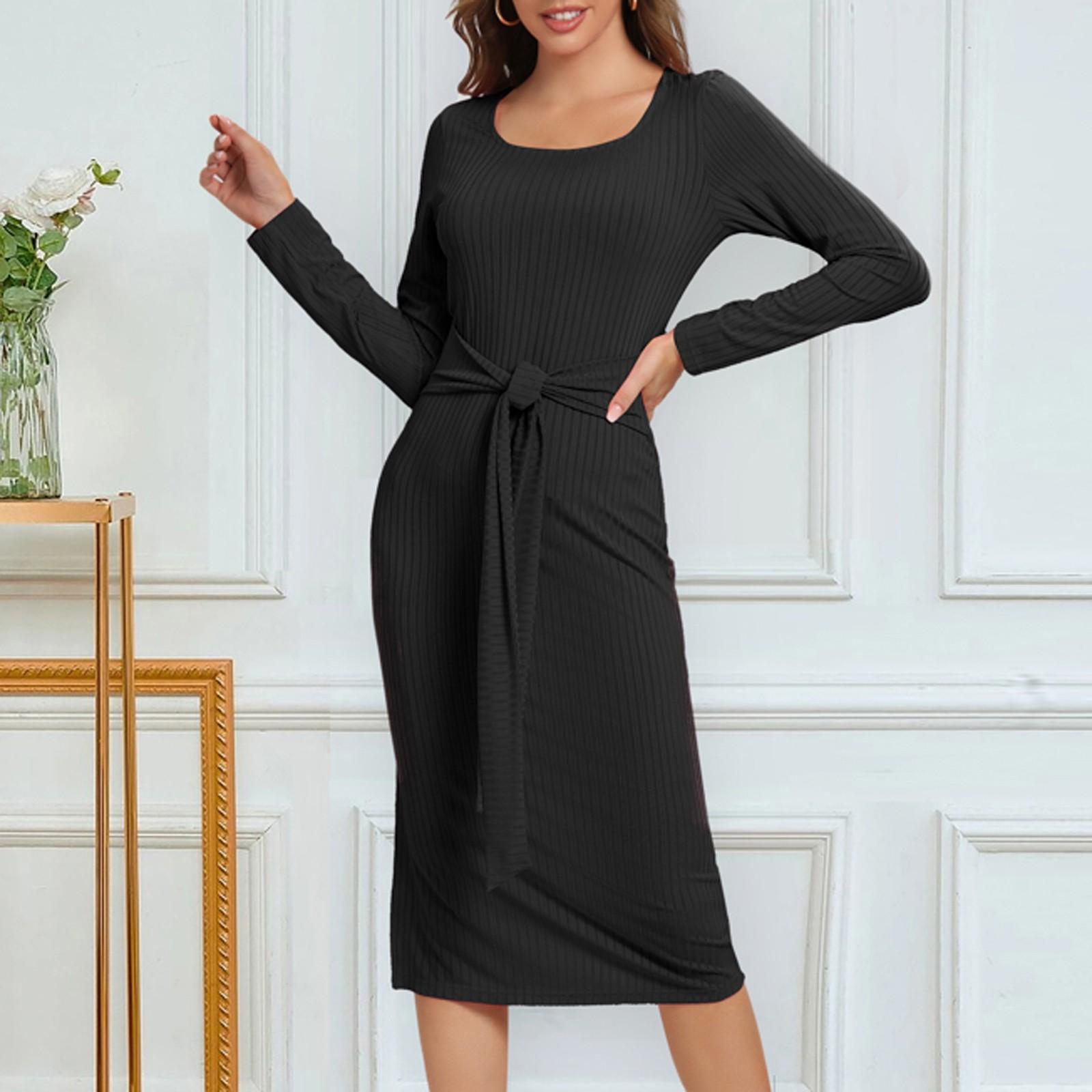 Women s Fashion Temperament Solid Color Long Sleeve Binding Slit Long Dress XXL
Women s Fashion Temperament Solid Color Long Sleeve Binding Slit Long Dress XXL