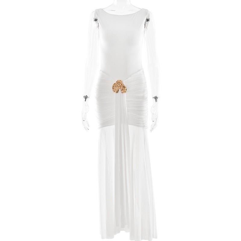 European American Style New Sexy Sleeveless Back Pressure Pleated Bag Hip Long Dress Temperament Streamer Split S білий
European American Style New Sexy Sleeveless Back Pressure Pleated Bag Hip Long Dress Temperament Streamer Split S білий