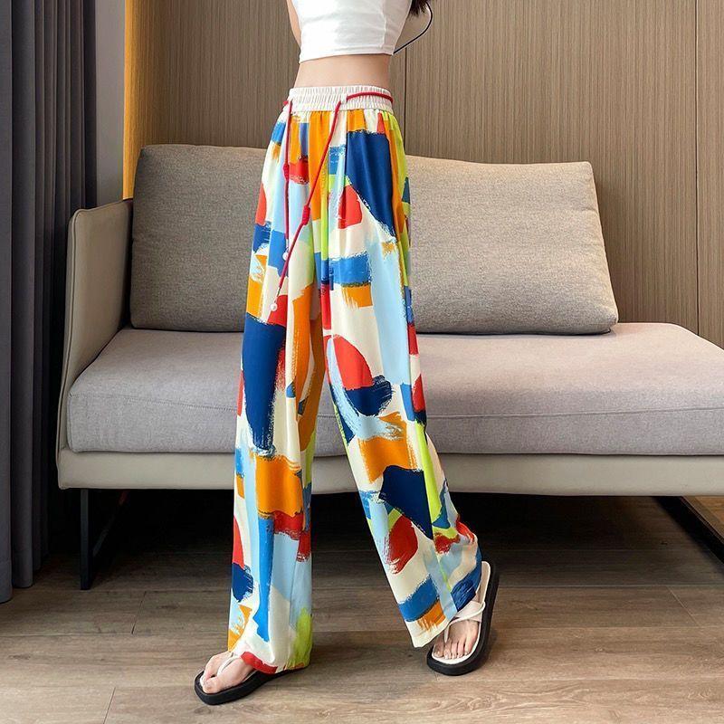 Women s Summer Thin Ice-Silk Wide-Leg Casual Pants - Loose High-Waist Draping Tie-Dye Slimming Straight Trousers L
Women s Summer Thin Ice-Silk Wide-Leg Casual Pants - Loose High-Waist Draping Tie-Dye Slimming Straight Trousers L
