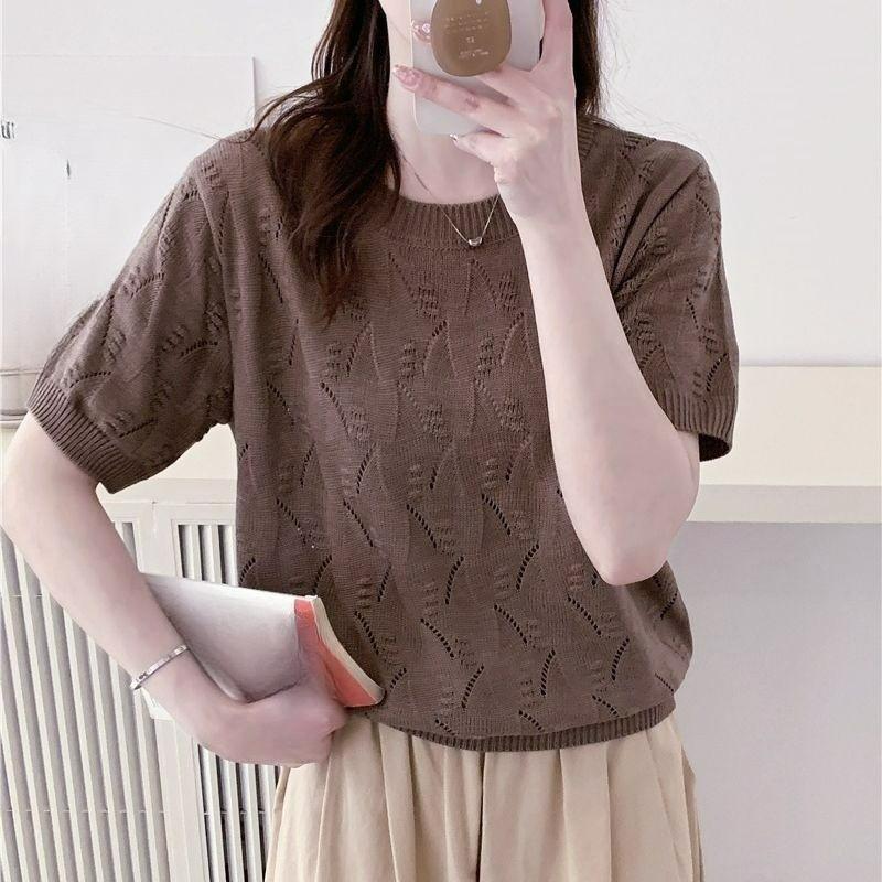 XS-6XL Plus Size Hollow Short-sleeved Summer Sweater Loose Thin Section Slim Round Neck Fat Mm Sweater Women 6XL кавовий
XS-6XL Plus Size Hollow Short-sleeved Summer Sweater Loose Thin Section Slim Round Neck Fat Mm Sweater Women 6XL кавовий