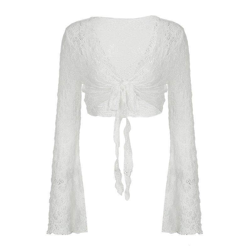 Трикотажная блузка с длинными рукавами, кружевными бретелями и короткими расклешенными рукавами в стиле INS S белый
Трикотажная блузка с длинными рукавами, кружевными бретелями и короткими расклешенными рукавами в стиле INS S белый