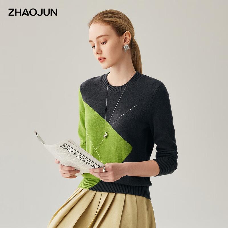 Zhaojun Women s 100% Cashmere Round Neck Color Block Knit Sweater
Zhaojun Women s 100% Cashmere Round Neck Color Block Knit Sweater