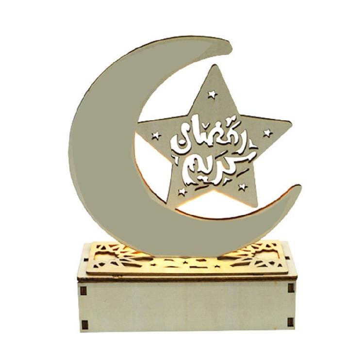 Ramadans Eid Mubaraks Lamp Decoration Handmade Wood Moon LED Light Ornament Gift
Ramadans Eid Mubaraks Lamp Decoration Handmade Wood Moon LED Light Ornament Gift
