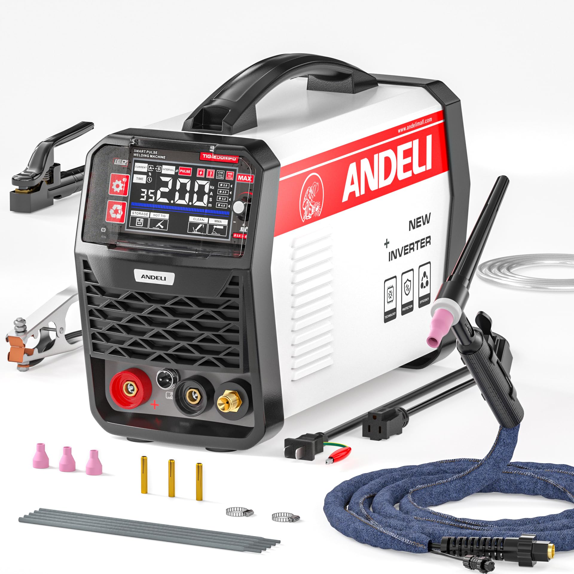 ANDELI 200A TIG сварочный аппарат светодиодный экран инверторный сварочный аппарат постоянного тока 100 В/200 В TIG/дуговая сварка/ОЧИСТКА/импульсная TIG-250MPC
ANDELI 200A TIG сварочный аппарат светодиодный экран инверторный сварочный аппарат постоянного тока 100 В/200 В TIG/дуговая сварка/ОЧИСТКА/импульсная TIG-250MPC