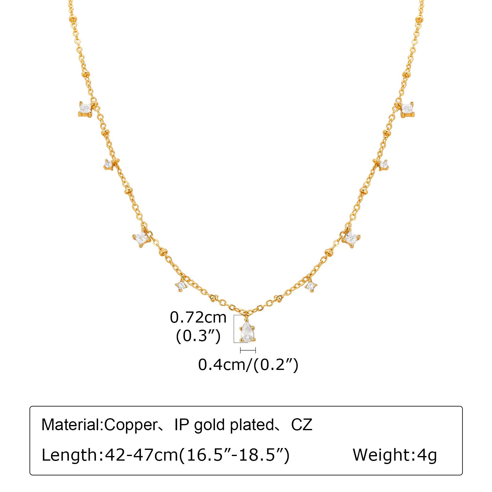 Bead Chain Red Zircon Square Water Drop Necklace for Women Gold Color Fashion Trendy Clavicle Chain Necklaces Girls Jewelry Gift 42-47cm
Bead Chain Red Zircon Square Water Drop Necklace for Women Gold Color Fashion Trendy Clavicle Chain Necklaces Girls Jewelry Gift 42-47cm