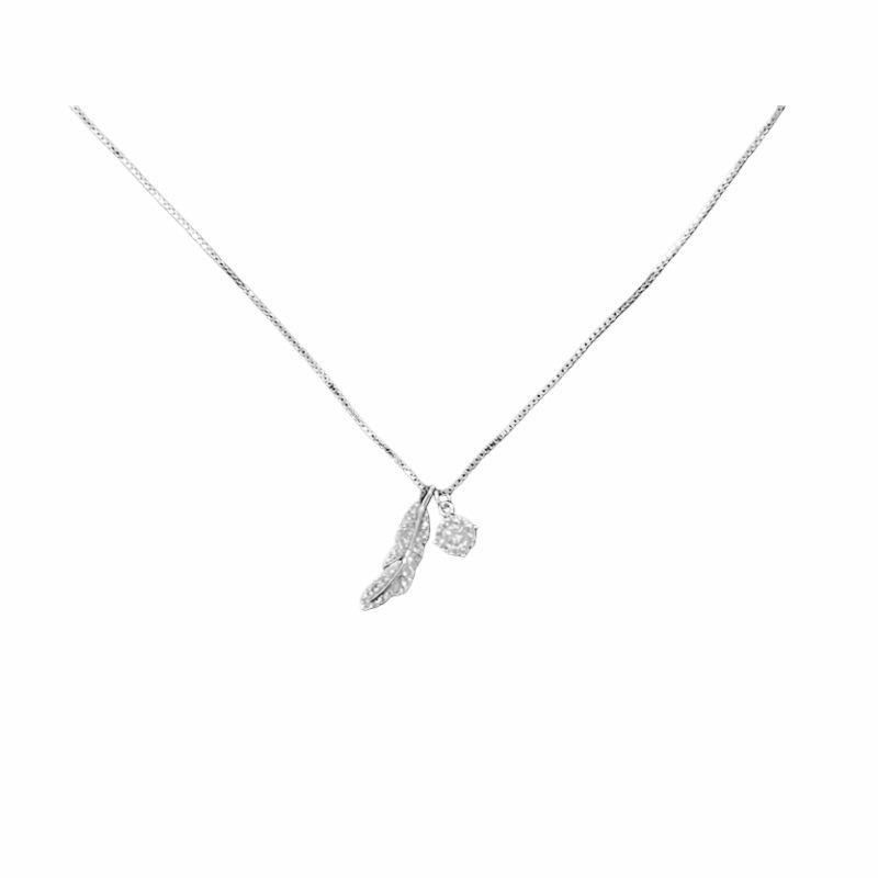S925 Silver Feather Necklace Moissanite Pendant Simple Elegant Light Personality Collarbone Chain 925 золотий
S925 Silver Feather Necklace Moissanite Pendant Simple Elegant Light Personality Collarbone Chain 925 золотий