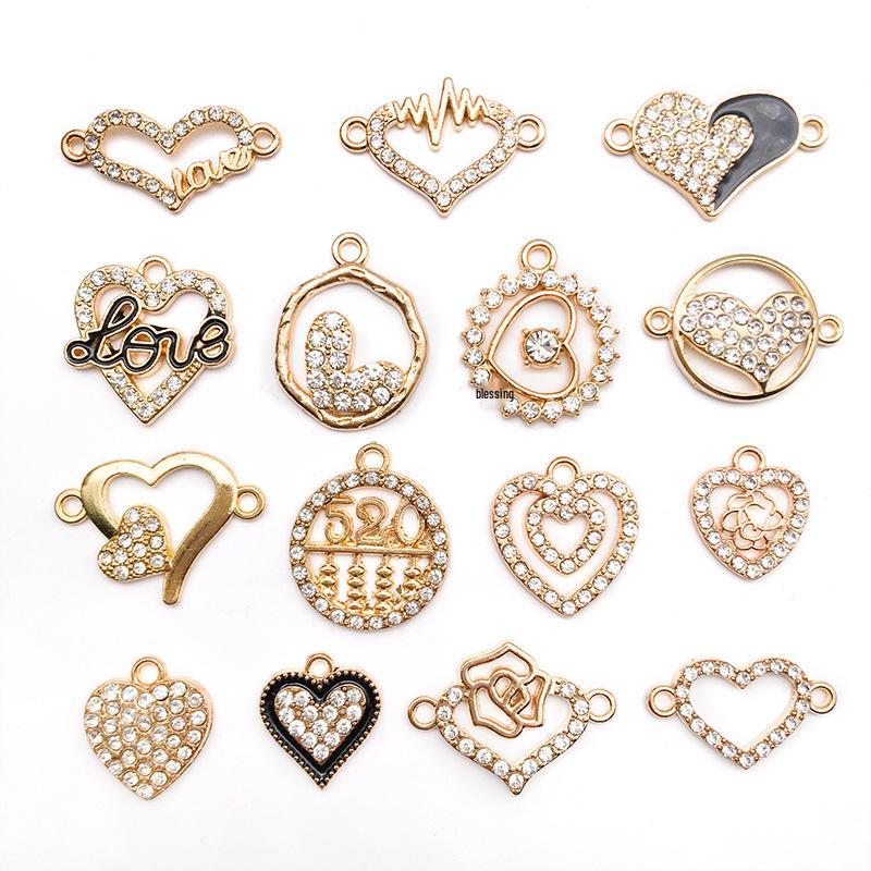 15-Piece European & American Rhinestone KC Gold Heart Rose Pendant Set - Romantic Valentine s Day Jewelry
15-Piece European & American Rhinestone KC Gold Heart Rose Pendant Set - Romantic Valentine s Day Jewelry