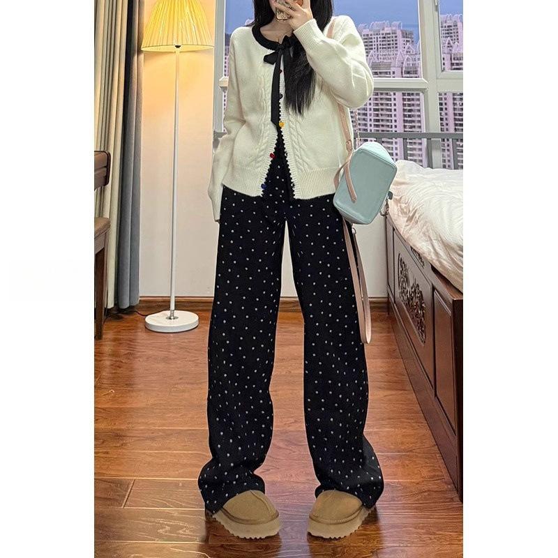 Plus Size Black Polka Dot High-Waist Wide Leg Jeans for Women, Spring/Autumn, Pear Shape Slimming L
Plus Size Black Polka Dot High-Waist Wide Leg Jeans for Women, Spring/Autumn, Pear Shape Slimming L