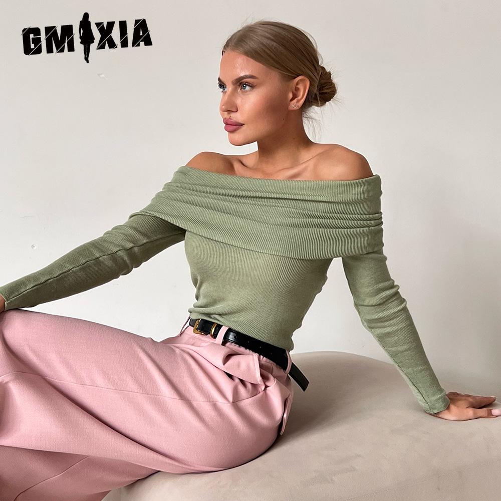 GMXIA Strapless Knit Sweater Spring Feminine Slim Solid Colour Pullover One Neck Long Sleeve Jersey
GMXIA Strapless Knit Sweater Spring Feminine Slim Solid Colour Pullover One Neck Long Sleeve Jersey