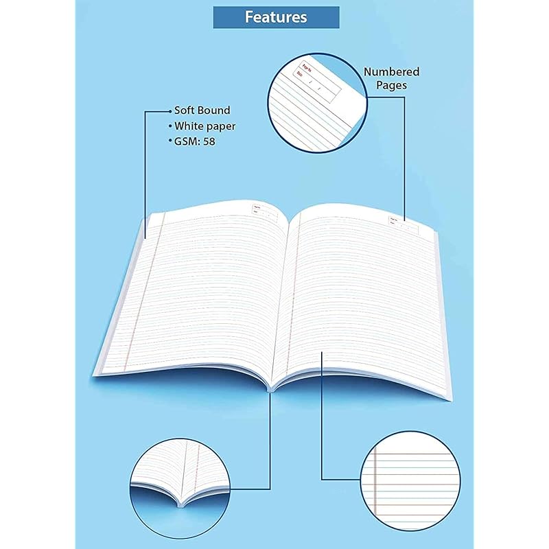 Rush 180 Pages (Pack of 4) Four Line Notebook for Kids | English 4 Line Notebook for Kids School Notebooks for Students 180
Rush 180 Pages (Pack of 4) Four Line Notebook for Kids | English 4 Line Notebook for Kids School Notebooks for Students 180