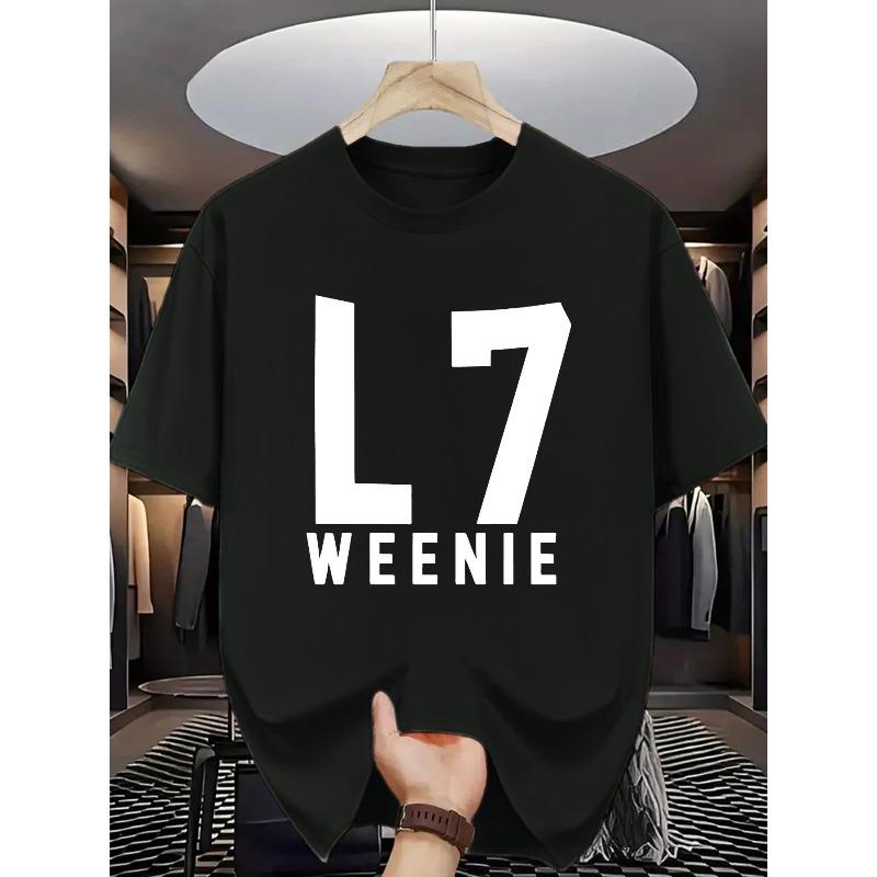 Men s Casual Graphic T-Shirt - L7 WEENIE Print, Regular Fit Summer Tee, Machine Washable, Everyday Streetwear, Minimalist Tee, Casual 4XL чорний
Men s Casual Graphic T-Shirt - L7 WEENIE Print, Regular Fit Summer Tee, Machine Washable, Everyday Streetwear, Minimalist Tee, Casual 4XL чорний
