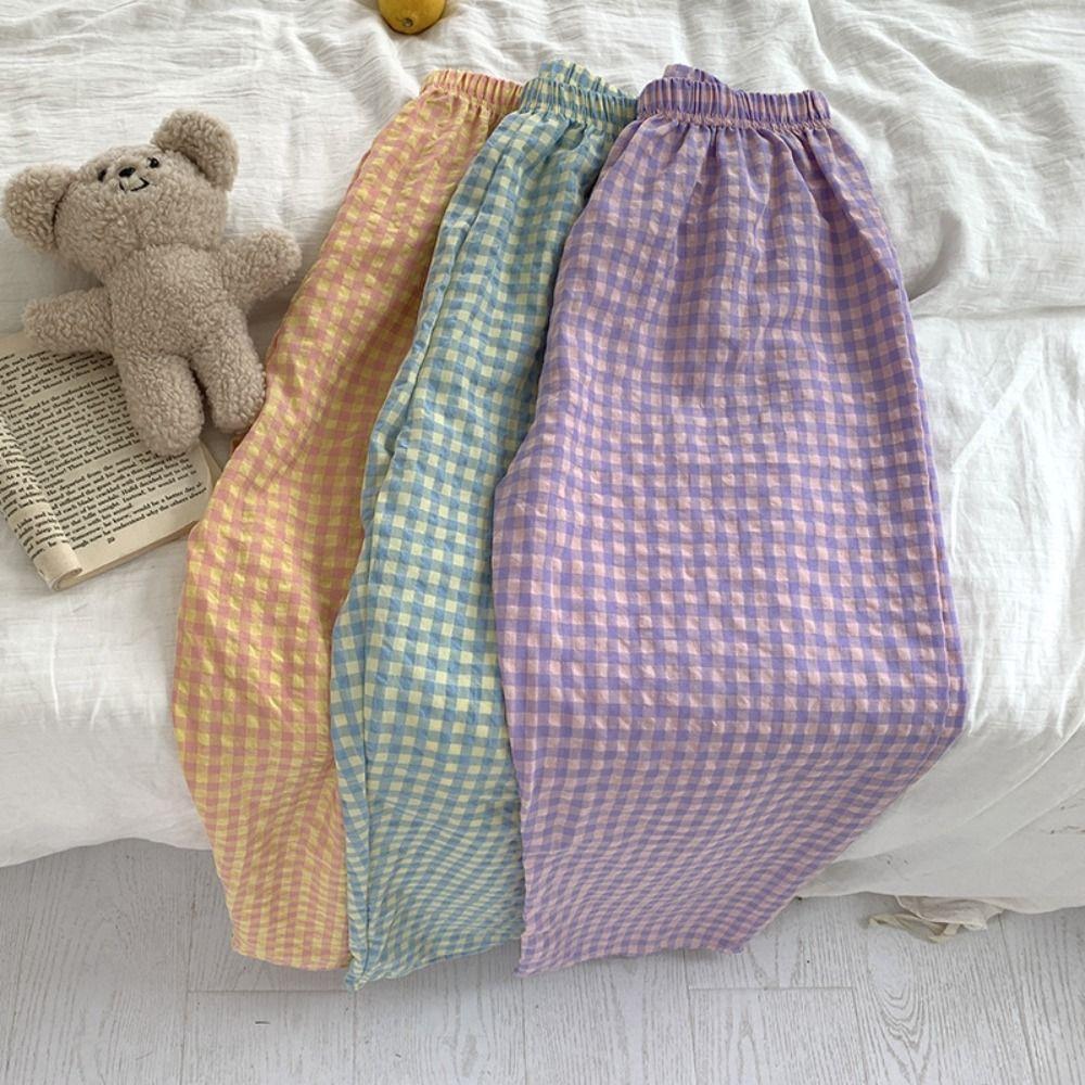 High Waist Stripe Grid Pants Candy Color Loose-fit Plaid Sleepwear Lattice Pajams Pants Girls L-Grey Short
High Waist Stripe Grid Pants Candy Color Loose-fit Plaid Sleepwear Lattice Pajams Pants Girls L-Grey Short