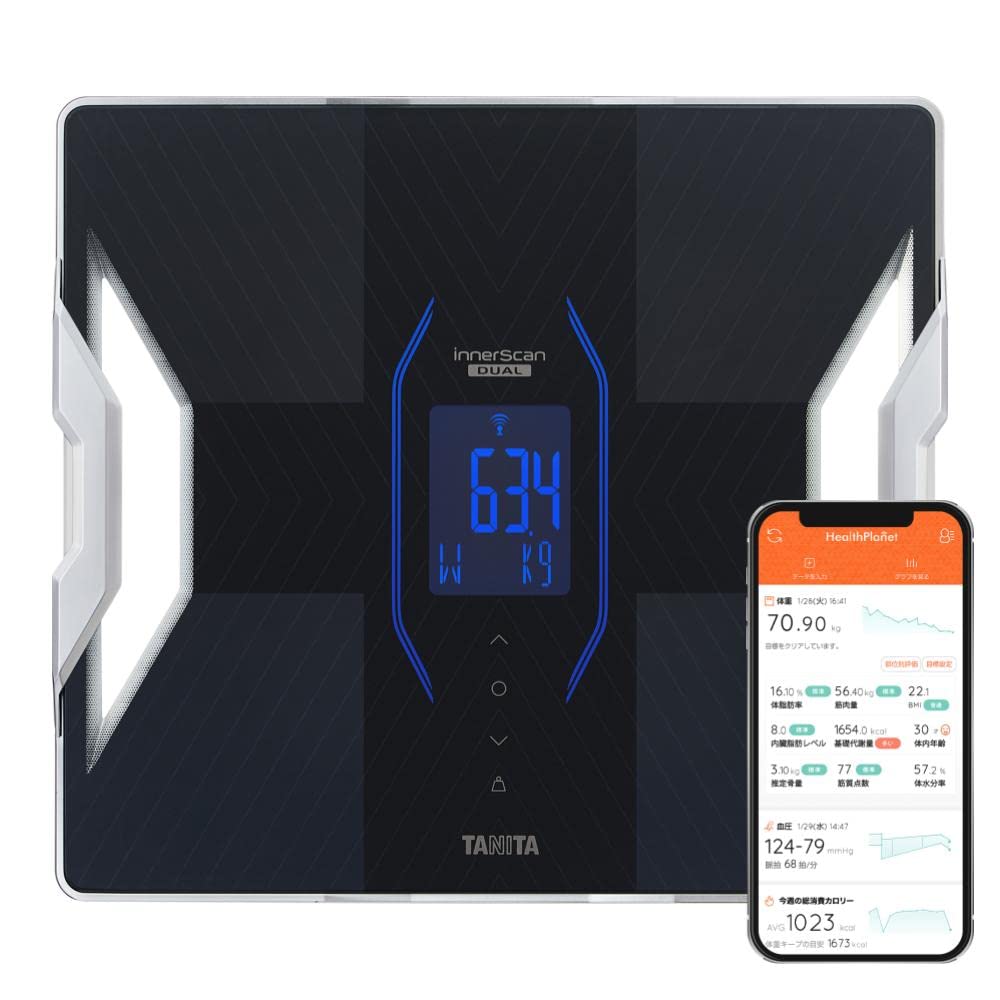 Tanita Body Composition Monitor, Smartphone-Compatible, Made in Japan, Black, RD-912 BK, Equipped with Medical Technology, Measures Muscle Quality, Sm
Tanita Body Composition Monitor, Smartphone-Compatible, Made in Japan, Black, RD-912 BK, Equipped with Medical Technology, Measures Muscle Quality, Sm