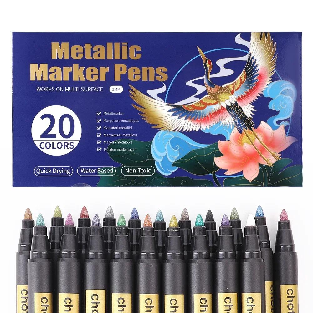20 Colors Set Metallic Marker Pen 2mm DIY Paint Pen Permanent Gold SILVER Marker Touch Up, Model Painting, Marking Markers Set
20 Colors Set Metallic Marker Pen 2mm DIY Paint Pen Permanent Gold SILVER Marker Touch Up, Model Painting, Marking Markers Set