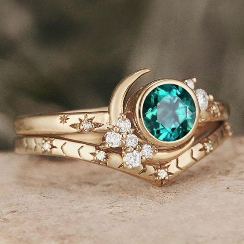 European and American new fashion ins wind star moon shape green zircon inlaid luxury personalized women s ring 10&Gold-color зелений
European and American new fashion ins wind star moon shape green zircon inlaid luxury personalized women s ring 10&Gold-color зелений
