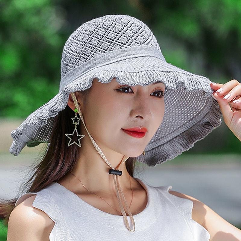 WTEMPO сплошной цвет складные моющиеся шляпы от солнца с бантом женские летние модные новые сплит-шляпы от солнца женские уличные пляжные каникулы солнцезащитный козырек рыбацкие шляпы 55-58cm серый