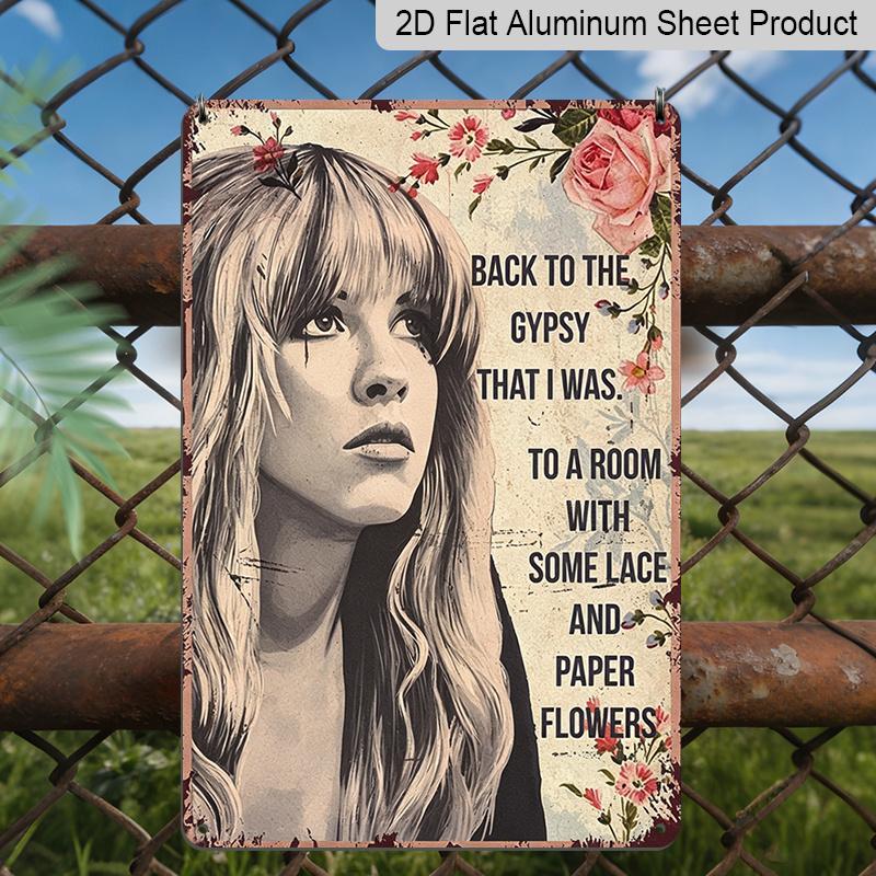 2D Flat - 1pc Vintage Floral Metal Wall Art - Back To The Gypsy I Used To Be Featuring A Design of Roses and Leaves, Durable Aluminum Material 8X12 20*30cm
2D Flat - 1pc Vintage Floral Metal Wall Art - Back To The Gypsy I Used To Be Featuring A Design of Roses and Leaves, Durable Aluminum Material 8X12 20*30cm