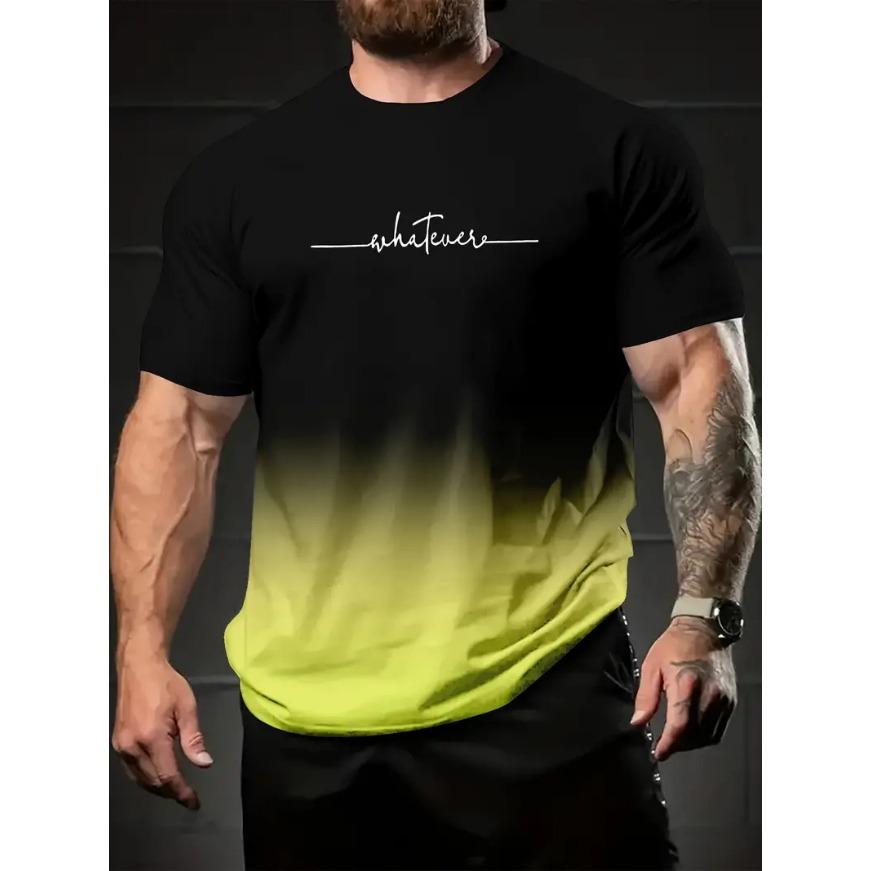 Gradient Letters Crew Neck Short Sleeve Alphabet Print T-Shirt Casual Weekend Wear for Men and Teens Vacation Resorts Spring/Summer/Fall 6XL чорний/світло-рожевий колір
Gradient Letters Crew Neck Short Sleeve Alphabet Print T-Shirt Casual Weekend Wear for Men and Teens Vacation Resorts Spring/Summer/Fall 6XL чорний/світло-рожевий колір