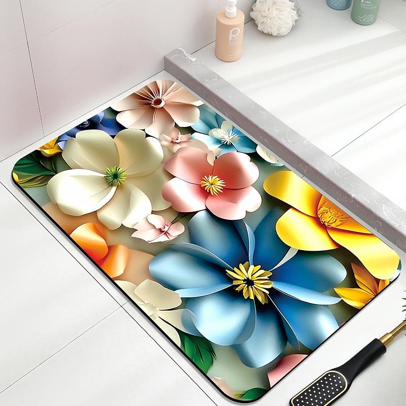 Коврик для ванной с цветочным 3D-узором устойчив к влаге и впитывает воду, подходит для декора спальни, ванной комнаты и прихожей. 40cmx60cm
Коврик для ванной с цветочным 3D-узором устойчив к влаге и впитывает воду, подходит для декора спальни, ванной комнаты и прихожей. 40cmx60cm