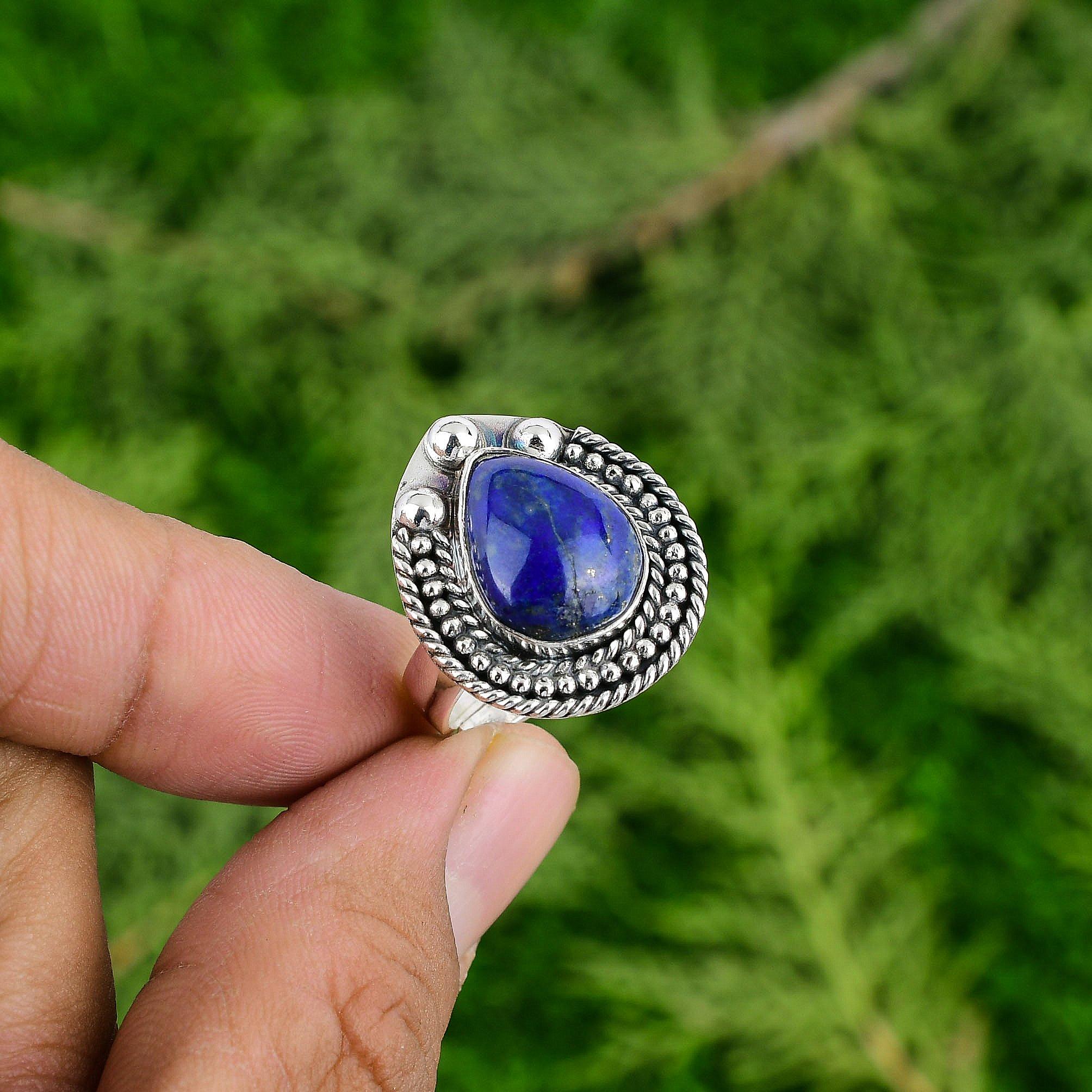 Lapis Lazuli Stone Sterling Silver Anniversary Artisan Engagement Ring Jewelry Adjustable
Lapis Lazuli Stone Sterling Silver Anniversary Artisan Engagement Ring Jewelry Adjustable