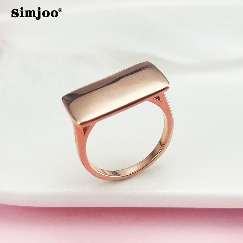 SIMJOO Персонализированное кольцо с простым лицом во французском стиле