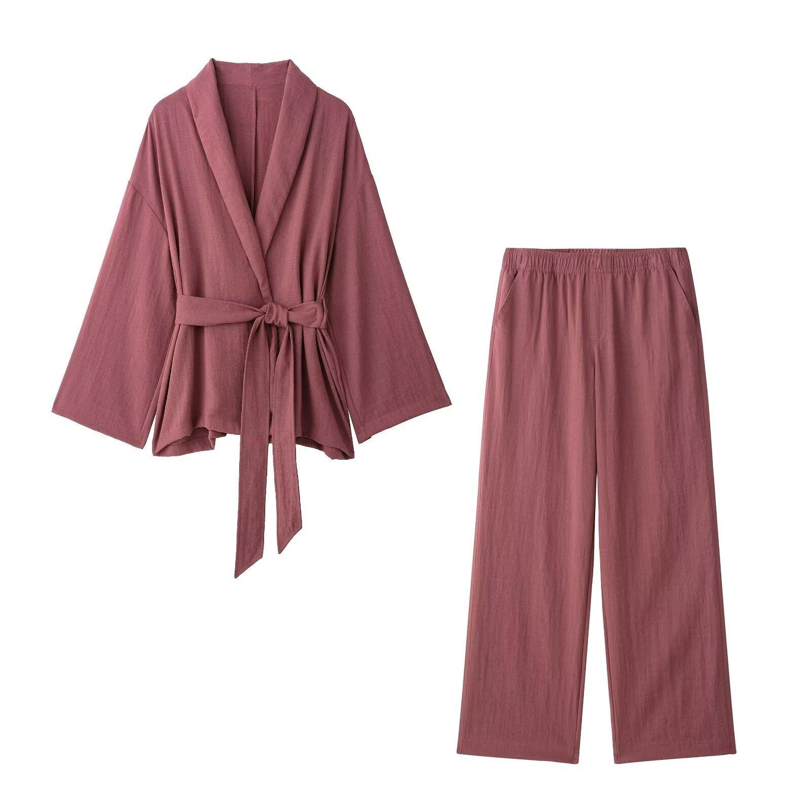 European & American Style Women s Long-Sleeve Kimono Cardigan with Belt (2025 Collection) S
European & American Style Women s Long-Sleeve Kimono Cardigan with Belt (2025 Collection) S