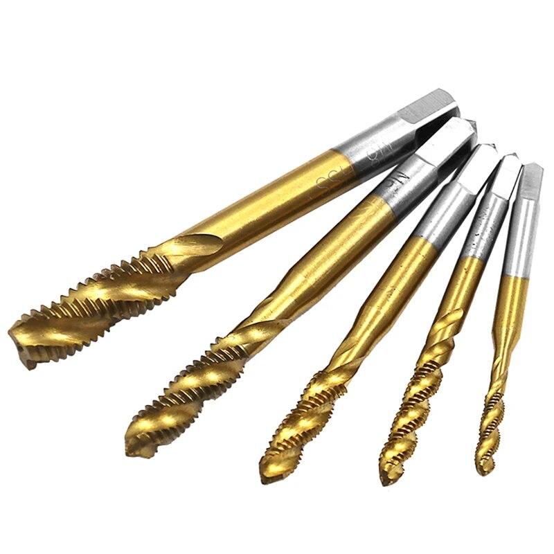Screw Tap Tool Set for 5pc High-speed Steel Titanium Plating Spiral Groove Machine Plastic Bag Packaging
Screw Tap Tool Set for 5pc High-speed Steel Titanium Plating Spiral Groove Machine Plastic Bag Packaging