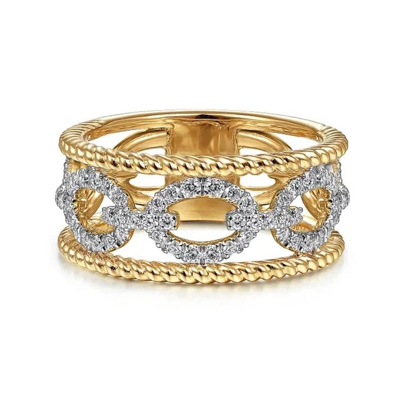 Huitan Luxurious Rings with Two-tone Design Gorgeous Hollow-out Finger Accessory for Women Delicate for Engagement Party 9
Huitan Luxurious Rings with Two-tone Design Gorgeous Hollow-out Finger Accessory for Women Delicate for Engagement Party 9