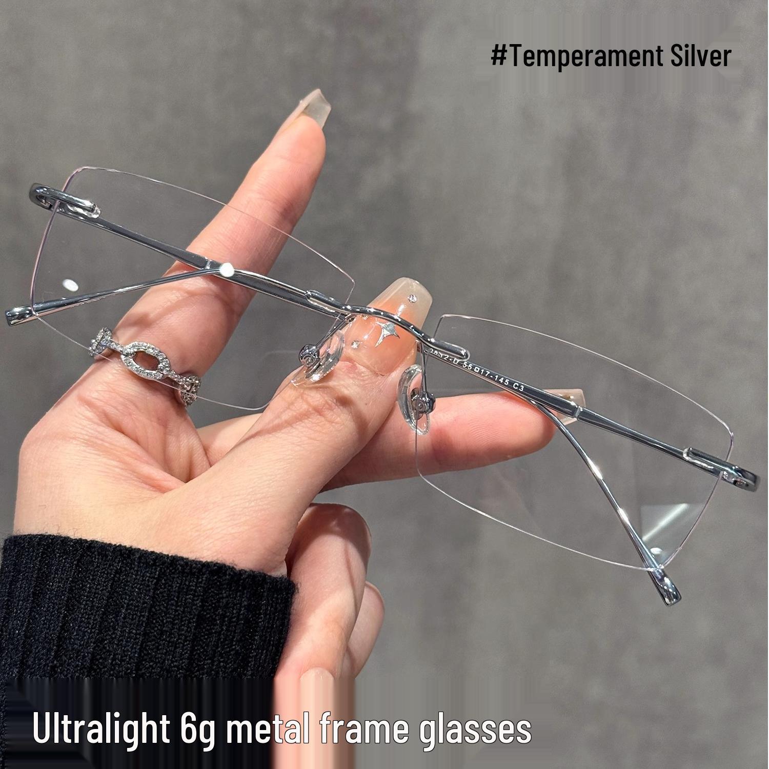 Женские ультралегкие безободковые очки: Маленькая квадратная оправа, Защита от синего света, Совместима с рецептурными линзами, Стиль интернет-знаменитости
Женские ультралегкие безободковые очки: Маленькая квадратная оправа, Защита от синего света, Совместима с рецептурными линзами, Стиль интернет-знаменитости