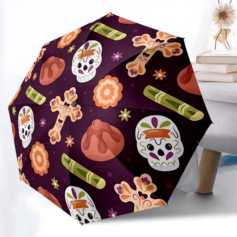 1pc Sugar Skulls Automatic Folding Umbrella - 8-Rib Durable Iron Frame, Compact Portable for Daily Travel yy251205031
1pc Sugar Skulls Automatic Folding Umbrella - 8-Rib Durable Iron Frame, Compact Portable for Daily Travel yy251205031