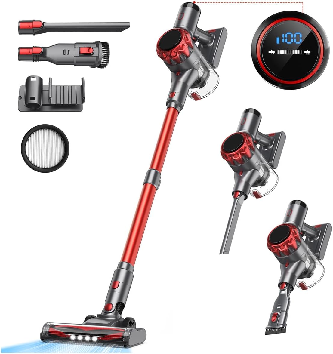 S3P Cordless Vacuum Cleaner, 45kPa Strong Suction, 55Min Runtime, Rechargeable Stick Vacuum for Pet Hair, Carpets & Hard Floors,
S3P Cordless Vacuum Cleaner, 45kPa Strong Suction, 55Min Runtime, Rechargeable Stick Vacuum for Pet Hair, Carpets & Hard Floors,