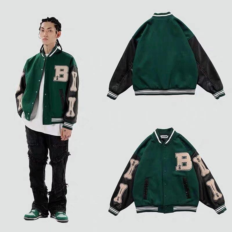 Danmo Baseball Bomber Jacket Women Hip Hop Harajuku Bone Letter Petchwork Leather Jackets Streetwear Men Unisex College Coats XXL зелений
Danmo Baseball Bomber Jacket Women Hip Hop Harajuku Bone Letter Petchwork Leather Jackets Streetwear Men Unisex College Coats XXL зелений