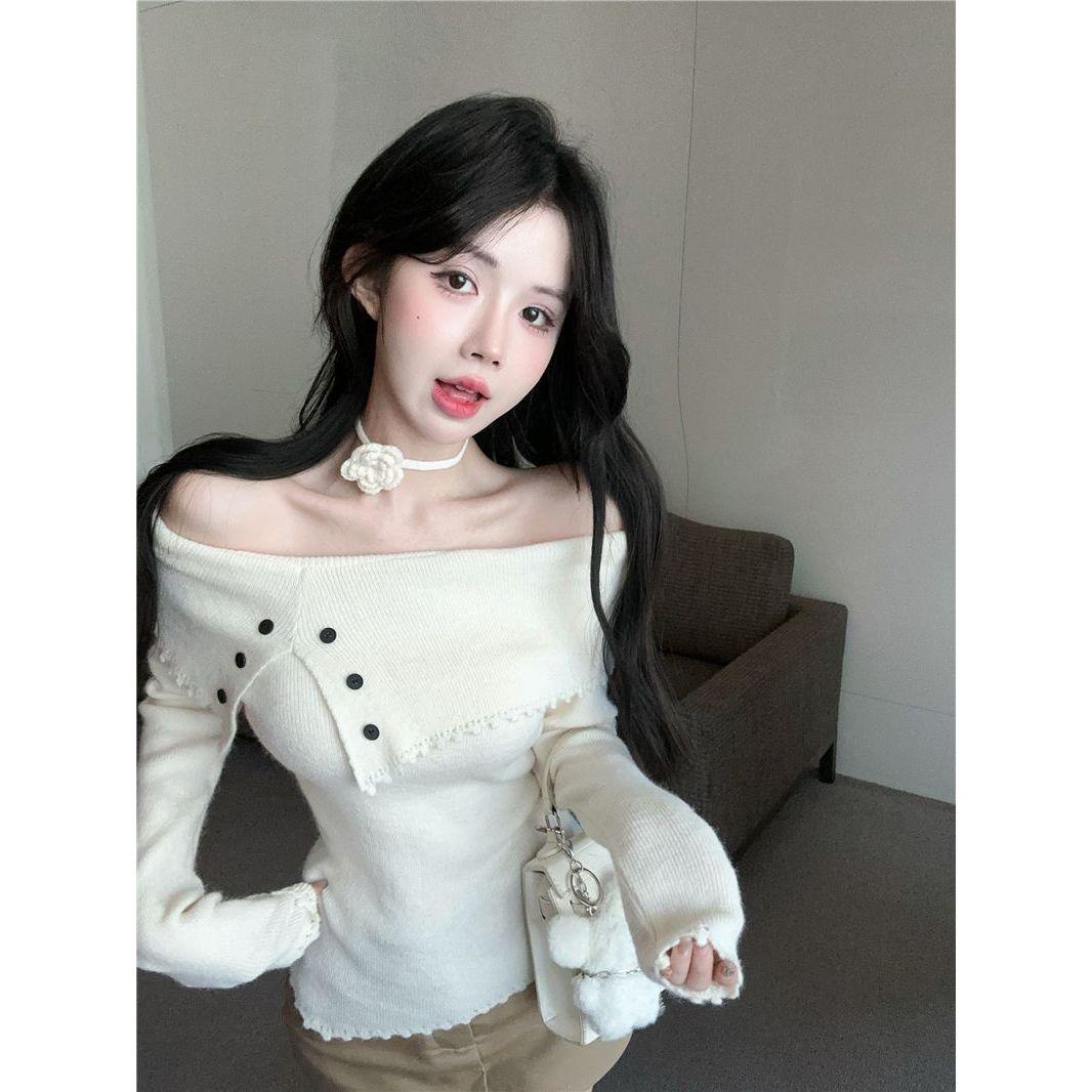 Flower Neck Strap Off-the-Shoulder Knitted Sweater - Autumn/Winter Slim Fit Base Layer One Size
Flower Neck Strap Off-the-Shoulder Knitted Sweater - Autumn/Winter Slim Fit Base Layer One Size