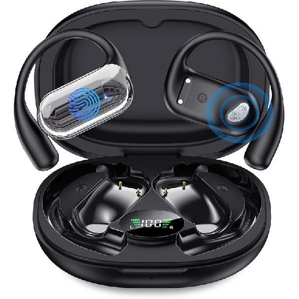 EUQQ Open Ear Bluetooth 5.4 Headphones, Wireless Earbuds Sport Over Earphones Built-in Mic with Ear Hooks 50H Playtime Ear Buds LED Display Charging чорний
EUQQ Open Ear Bluetooth 5.4 Headphones, Wireless Earbuds Sport Over Earphones Built-in Mic with Ear Hooks 50H Playtime Ear Buds LED Display Charging чорний