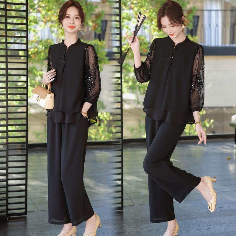 2026 Mom s Summer Outfit: Ice Silk T-shirt & Wide-Leg Pants Set for Middle-Aged Women 4XL (for 145-160 kg)
2026 Mom s Summer Outfit: Ice Silk T-shirt & Wide-Leg Pants Set for Middle-Aged Women 4XL (for 145-160 kg)