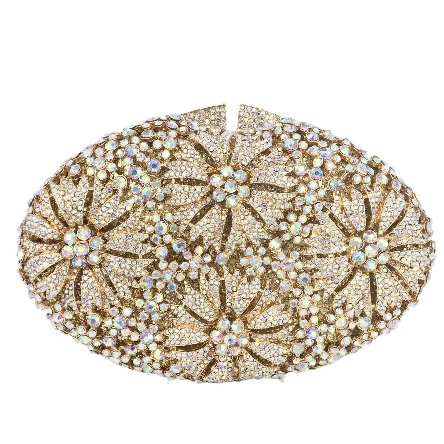 Boutique De FGG Egg\Oval Shape Women Flower Crystal Clutch Evening Purse Wedding Party Bridal Rhinestone Minaudiere Handbags Mini Size
Boutique De FGG Egg\Oval Shape Women Flower Crystal Clutch Evening Purse Wedding Party Bridal Rhinestone Minaudiere Handbags Mini Size