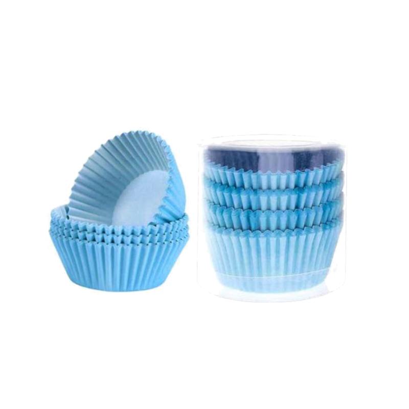 100 шт. бумажные обертки для кексов, формочки для выпечки, коробки для кексов, инструменты для украшения формочек для торта, кухонные инструменты для торта своими руками светло-синий