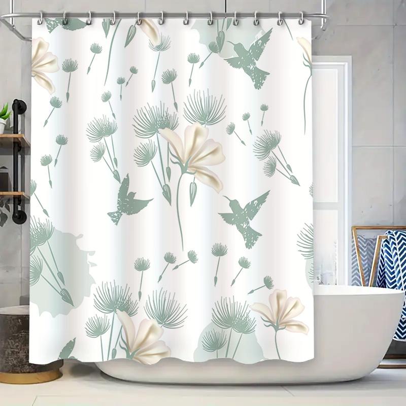 Delightful Floral Shower Curtain White Gardenia Design with Green Hummingbirds Waterproof Fabric for Bathroom Decorations in Bat 90x180cm
Delightful Floral Shower Curtain White Gardenia Design with Green Hummingbirds Waterproof Fabric for Bathroom Decorations in Bat 90x180cm
