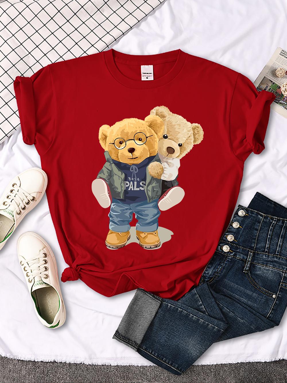 We Are Best Friends Cute Bear TShirt Women Summer Breathable Tops Street Vintage Casual Short Sleeve Sport Aesthetic Clothes S
We Are Best Friends Cute Bear TShirt Women Summer Breathable Tops Street Vintage Casual Short Sleeve Sport Aesthetic Clothes S