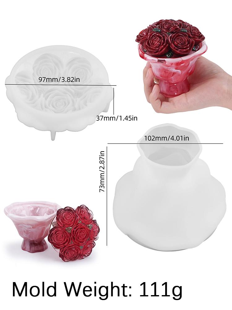 Rose Bouquet Candle Jar Silicone Mold DIY with Lid Storage Box Craft Ornament Making Plaster Concrete Resin Vase Casting Molds
Rose Bouquet Candle Jar Silicone Mold DIY with Lid Storage Box Craft Ornament Making Plaster Concrete Resin Vase Casting Molds