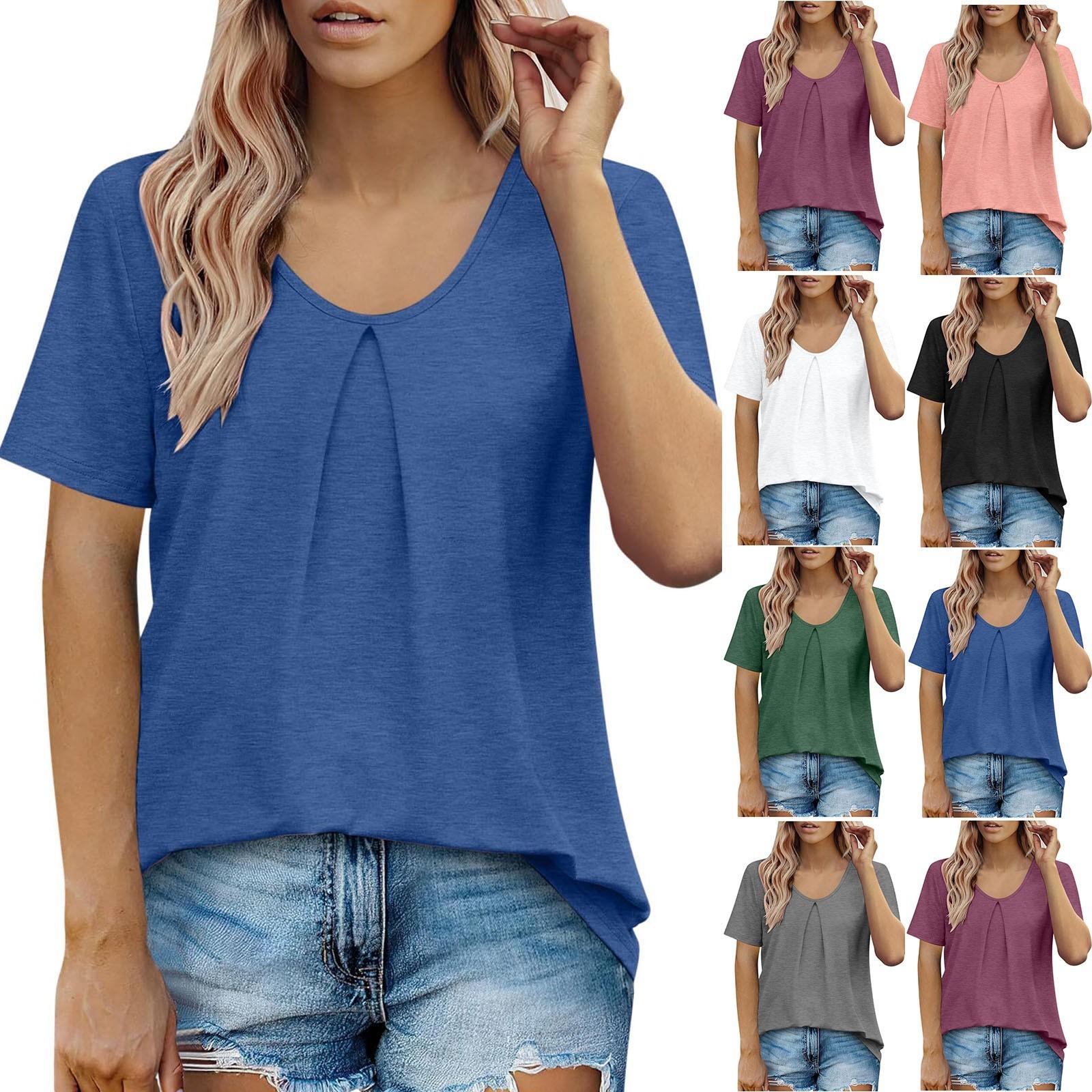 Women s Solid Color Straight Shoulder Loose Summer Short Sleeve T-shirt Round Neck T-shirt Shirt Tops S
Women s Solid Color Straight Shoulder Loose Summer Short Sleeve T-shirt Round Neck T-shirt Shirt Tops S