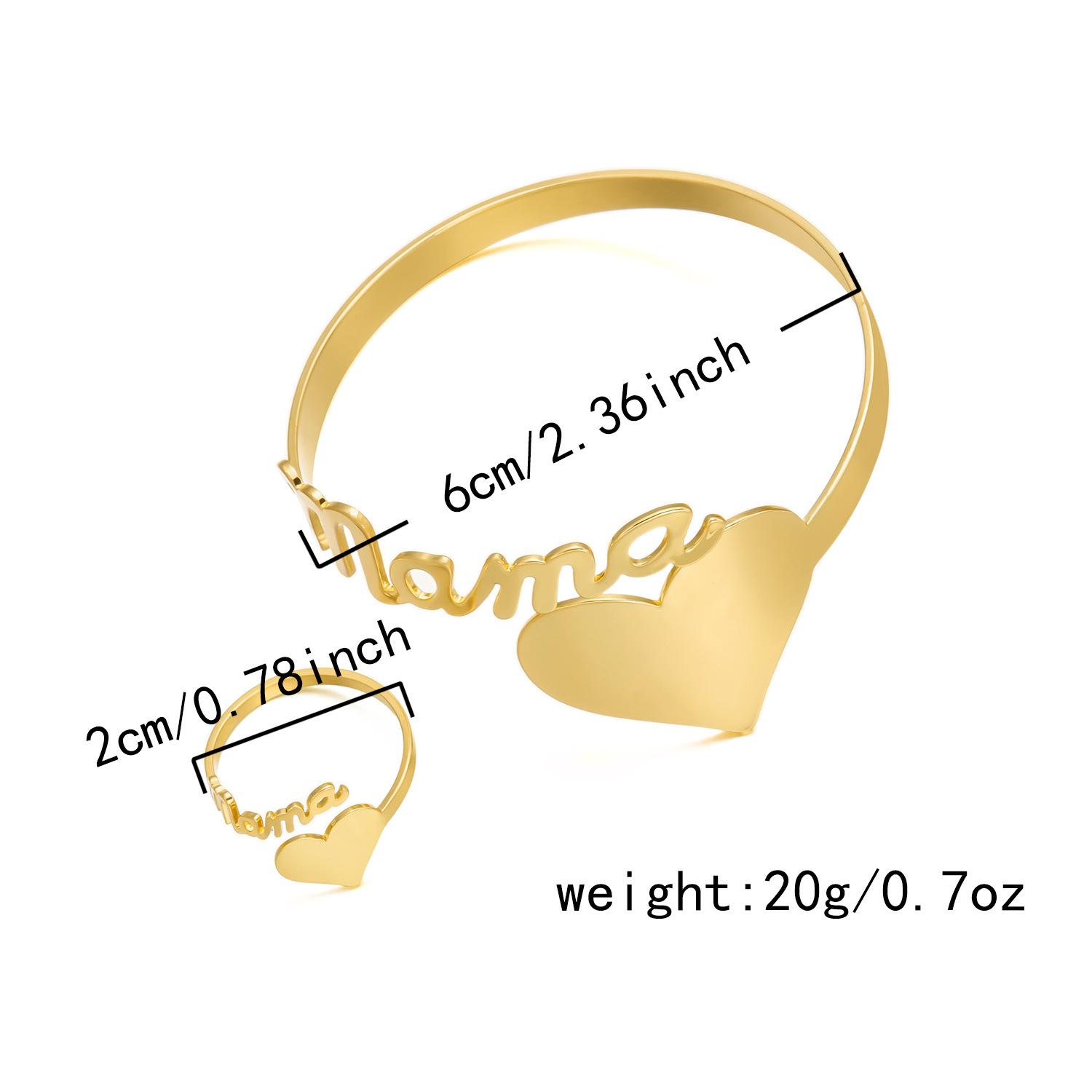 Women s New Letter Mama Bracelet and Ring Set Simple, Elegant, Fashionable, Versatile Mother s Day Jewelry Suit
Women s New Letter Mama Bracelet and Ring Set Simple, Elegant, Fashionable, Versatile Mother s Day Jewelry Suit
