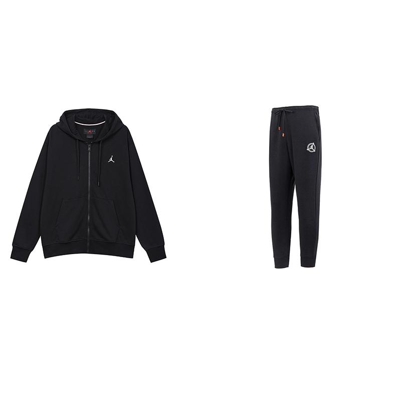 Jordan Hooded Logo Print Jacket And Solid Color Drawstring Cuffed Knit Pants Casual Sports Set Unisex sets Black FQ1867-010+DV7597-010 XL
Jordan Hooded Logo Print Jacket And Solid Color Drawstring Cuffed Knit Pants Casual Sports Set Unisex sets Black FQ1867-010+DV7597-010 XL