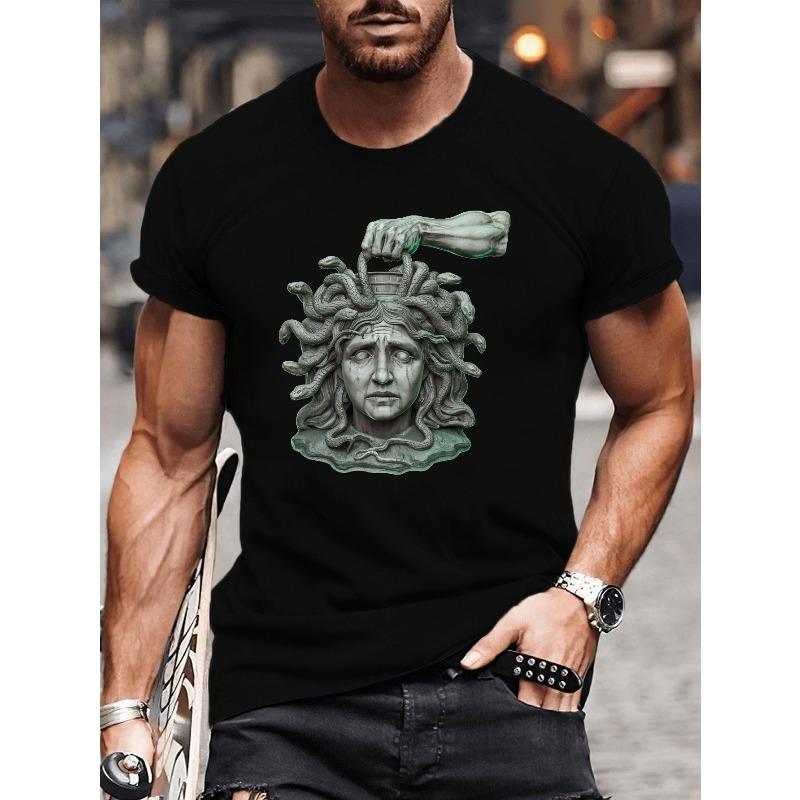 European sizes Men s summer t-shirt, snakes Medusa s somber face illustration graphic print short sleeve tees trend casual tops for daily life XL чорний
European sizes Men s summer t-shirt, snakes Medusa s somber face illustration graphic print short sleeve tees trend casual tops for daily life XL чорний