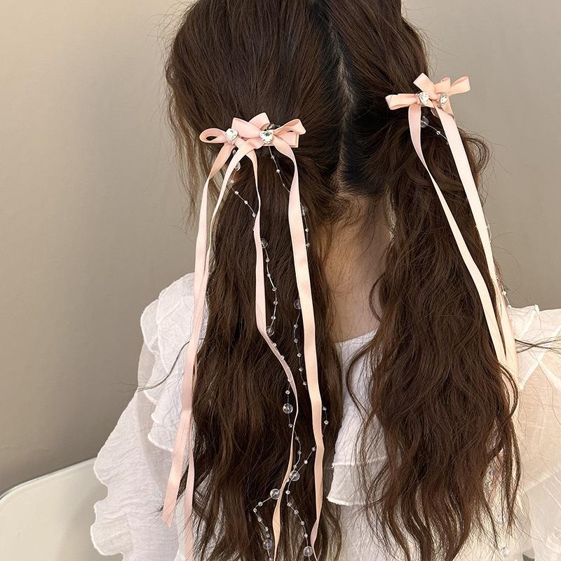 2 шт. Заколка для волос с бантом, лентой, бусинами и кисточкой для девочек, корейская милая заколка-автомат с бантиком, заколка-невидимка, аксессуар для волос
2 шт. Заколка для волос с бантом, лентой, бусинами и кисточкой для девочек, корейская милая заколка-автомат с бантиком, заколка-невидимка, аксессуар для волос