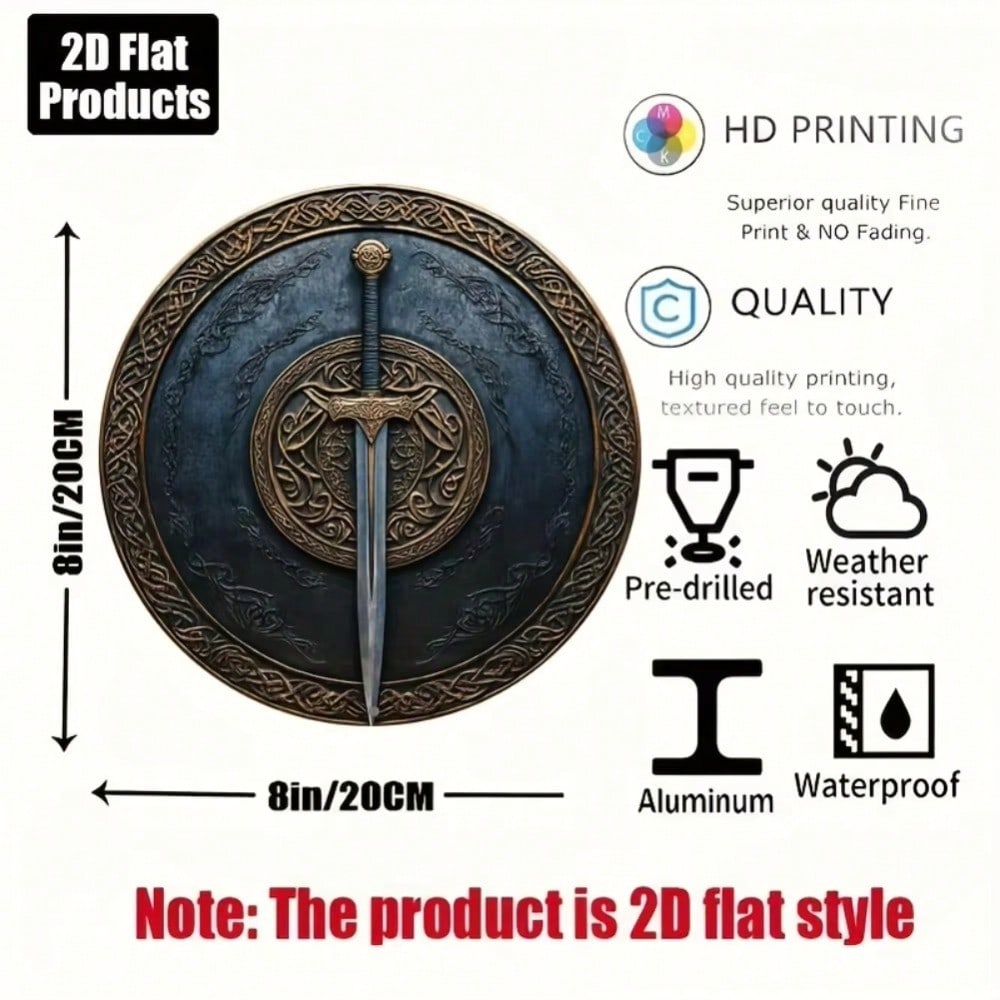 Vintage Sword Shield Metal Wall Decor Round Aluminum Sign Cafe Home Bar Art Gift TYA23755-20X20CM різнокольоровий
Vintage Sword Shield Metal Wall Decor Round Aluminum Sign Cafe Home Bar Art Gift TYA23755-20X20CM різнокольоровий