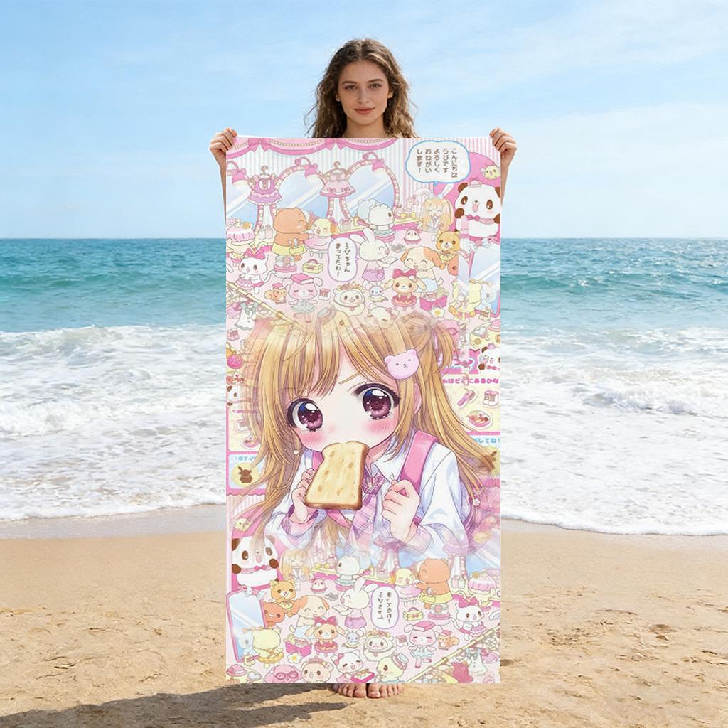 Cute Anime Girl Beach Towel Quick-drying Super Absorbent Suitable for Swimming Beach Vacation Pool Gym Summer Gift for Friends W30*H60(CM)
Cute Anime Girl Beach Towel Quick-drying Super Absorbent Suitable for Swimming Beach Vacation Pool Gym Summer Gift for Friends W30*H60(CM)