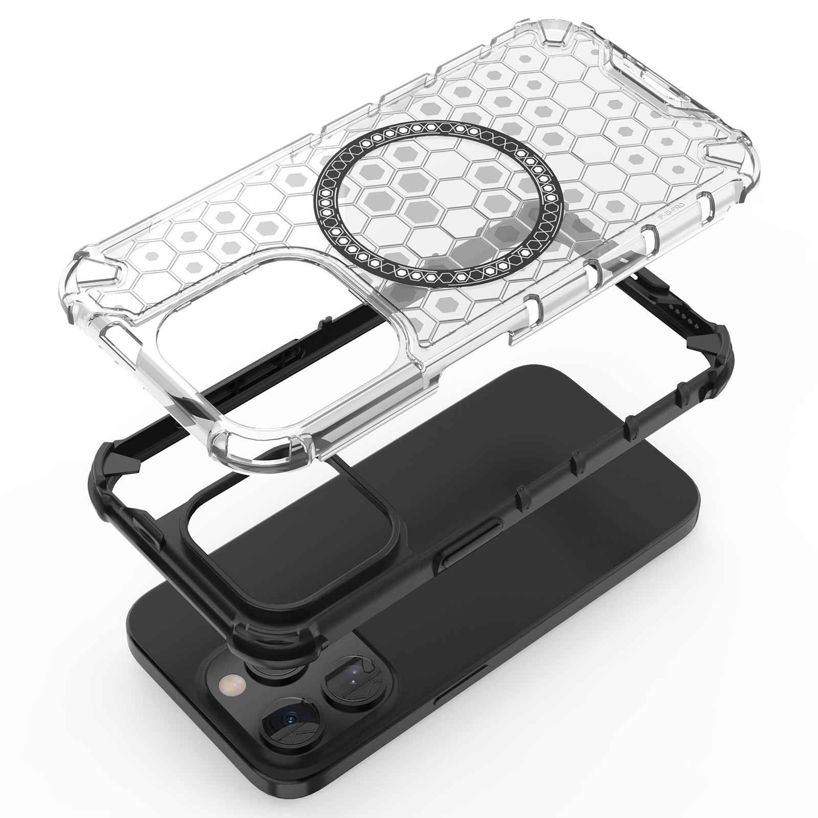 For iPhone 15 Pro Max Case Compatible with MagSafe Honeycomb Texture TPU+PC Phone Cover Transparent
For iPhone 15 Pro Max Case Compatible with MagSafe Honeycomb Texture TPU+PC Phone Cover Transparent
