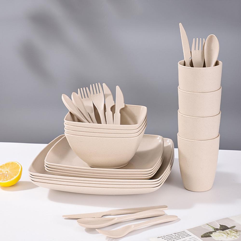 New 28 Pieces/set of Non Fragile Meal Plates Wheat Straw Dishes Tableware Set Microwave Dishwasher Safe Reusable Dinnerware бежевий
New 28 Pieces/set of Non Fragile Meal Plates Wheat Straw Dishes Tableware Set Microwave Dishwasher Safe Reusable Dinnerware бежевий